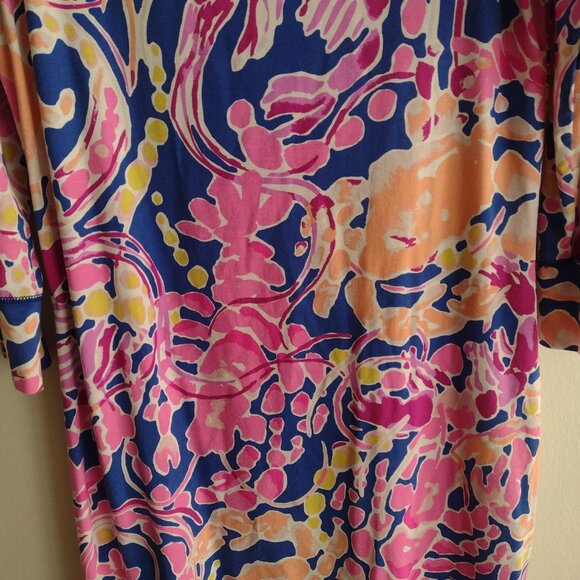 Lilly Pulitzer Sofie Dress M Catch and Release Floral Print Stretch UPF 50 - Picture 6 of 10